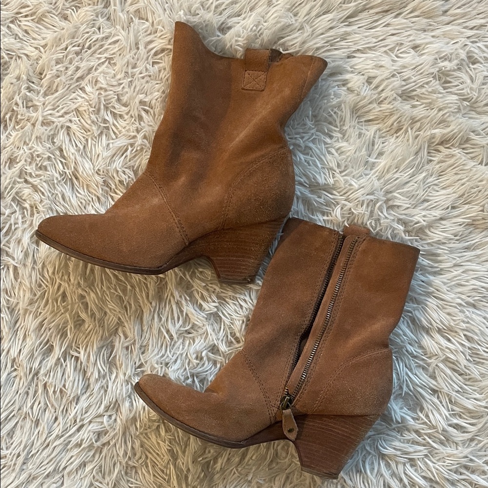 Kelsi Dagger Brown Suede Ankle Boots